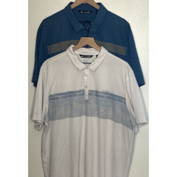 Travis Mathew Polo Shirt Set of 2 Mens XXL Performance Pima Cotton Poly Blend - Picture 1 of 6